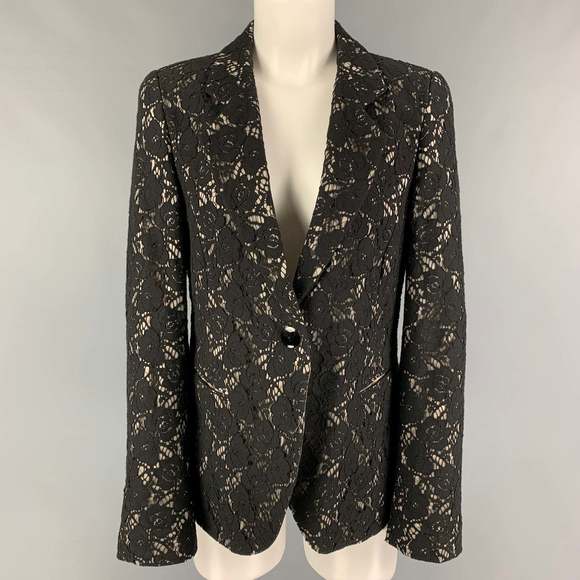 EMPORIO ARMANI Black Light Grey Cotton Polyamide Jacket - Picture 1 of 7